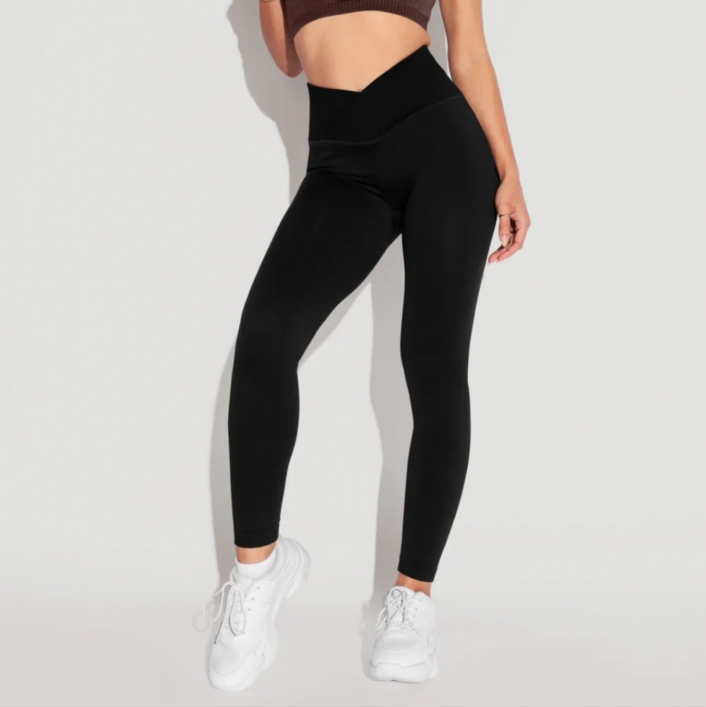 Popflex Crisscross Hourglass Legging with Bonded Pockets 27" - Black - 3X